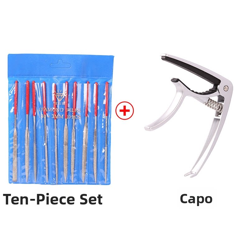 Guitar Fret & Nut Polishing File Set – 10-Piece Fretboard Groove Polishing Kit with Optional Add-Ons