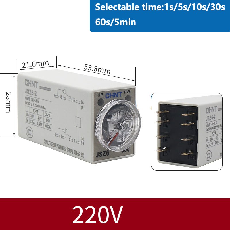 Relay DC 12V/24V, AC 220V Timer relay 1,5,10,30,60 second 5 minute JSZ6 - 2/ - 4 - HomeDIYer
