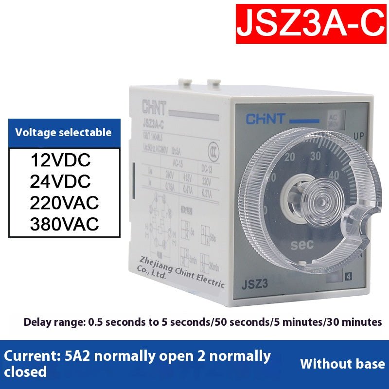 Time Relay JSZ3A Timer Power - on Delay 24VDC 220VAC 380VAC Delay Range 0.05s - 12h - HomeDIYer