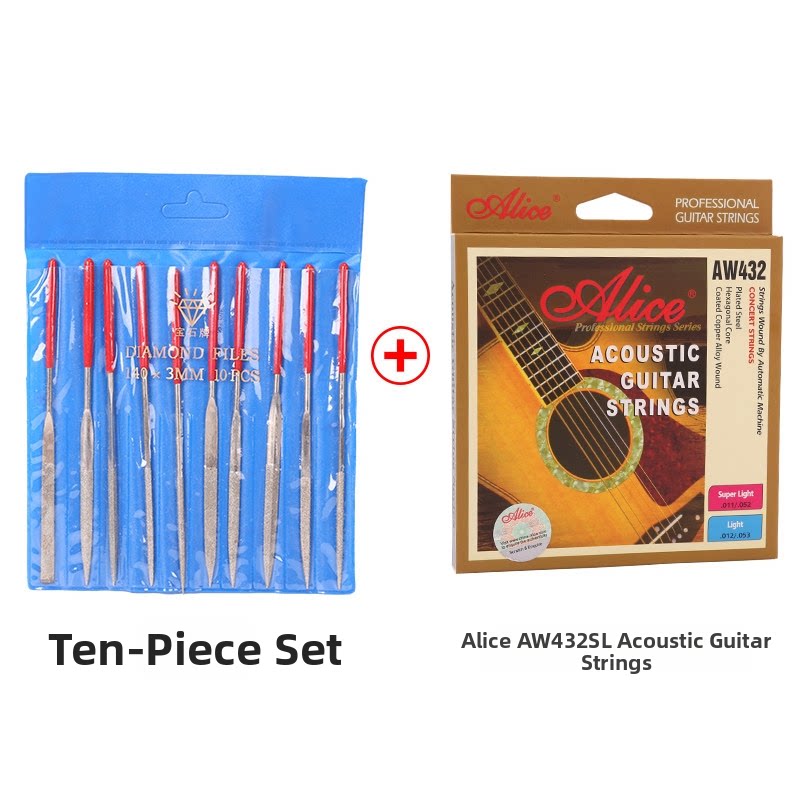 Guitar Fret & Nut Polishing File Set – 10-Piece Fretboard Groove Polishing Kit with Optional Add-Ons