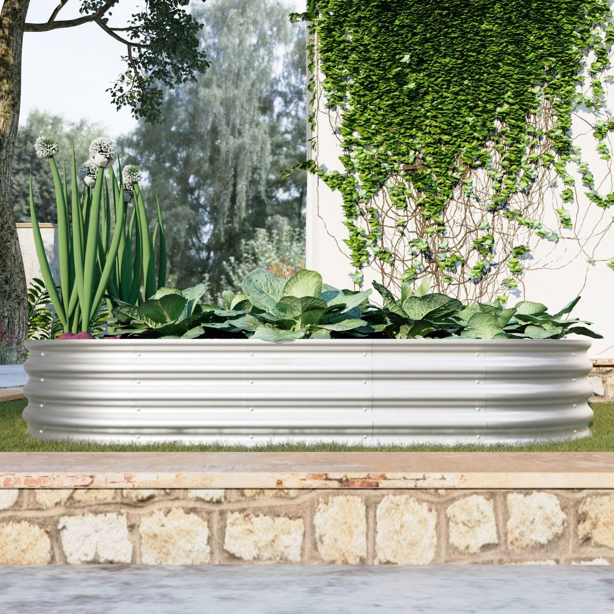 Raised Garden Bed Kit, Galvanized Planter Raised Garden Beds for Outdoor for Vegetables,Flowers &Herbs, Heavy Duty, Rust - Resistant, Easy Assembly - HomeDIYer