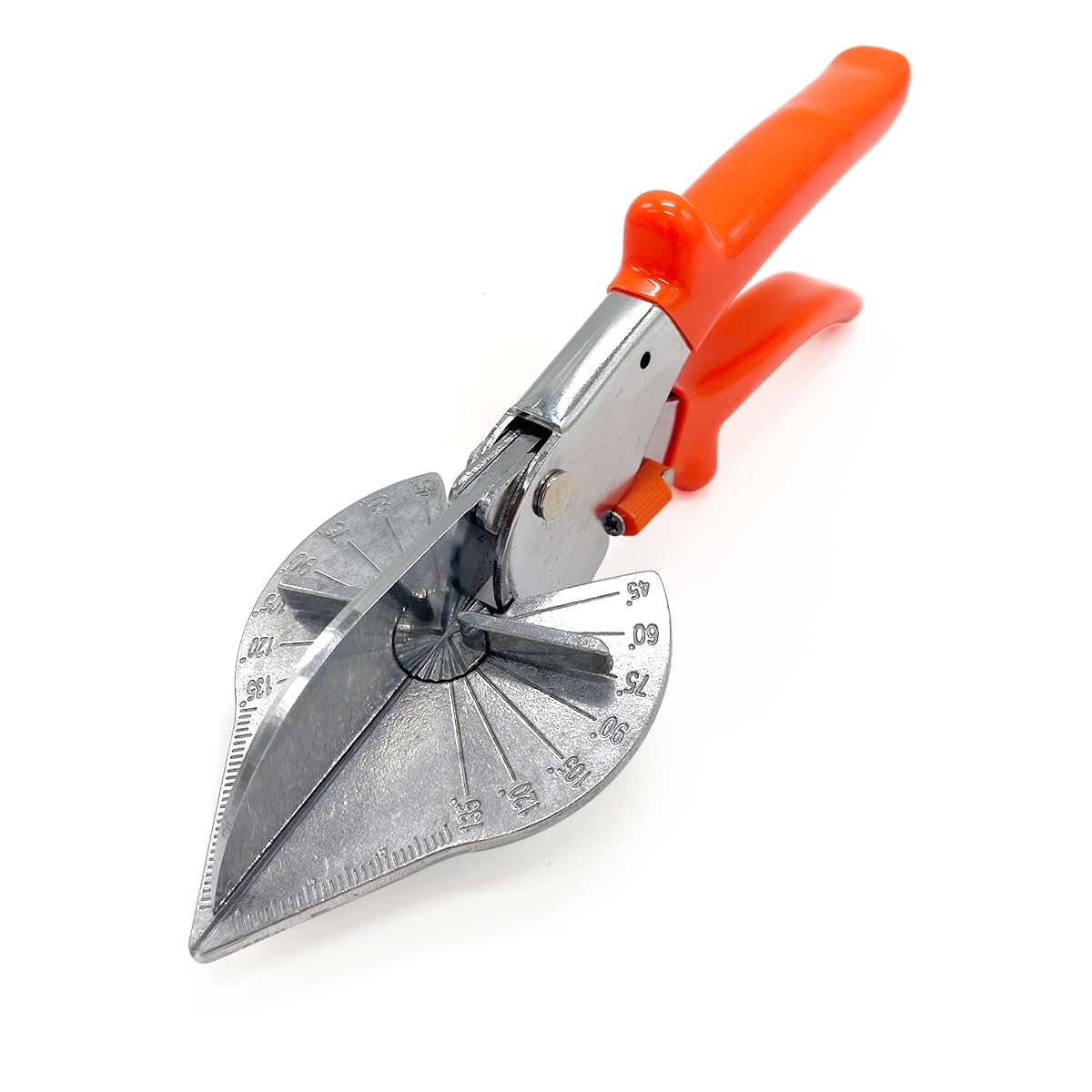 Multi Angle Miter Shear Cutter Hand Tools,45 - 135 Degree Adjustable Angle Scissors Trim Shears Tools for Vinyl Wood Molding Trim (Orange) - HomeDIYer