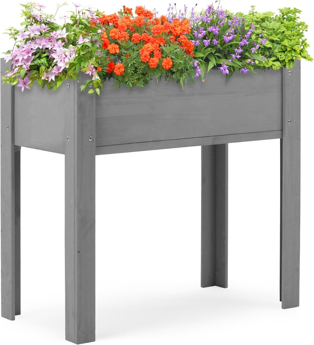 Raised Garden Bed with Legs, Elevated Wooden Planter Box for Outdoor Plants Flowers Fruits Vegetable Herb Growing - HomeDIYer