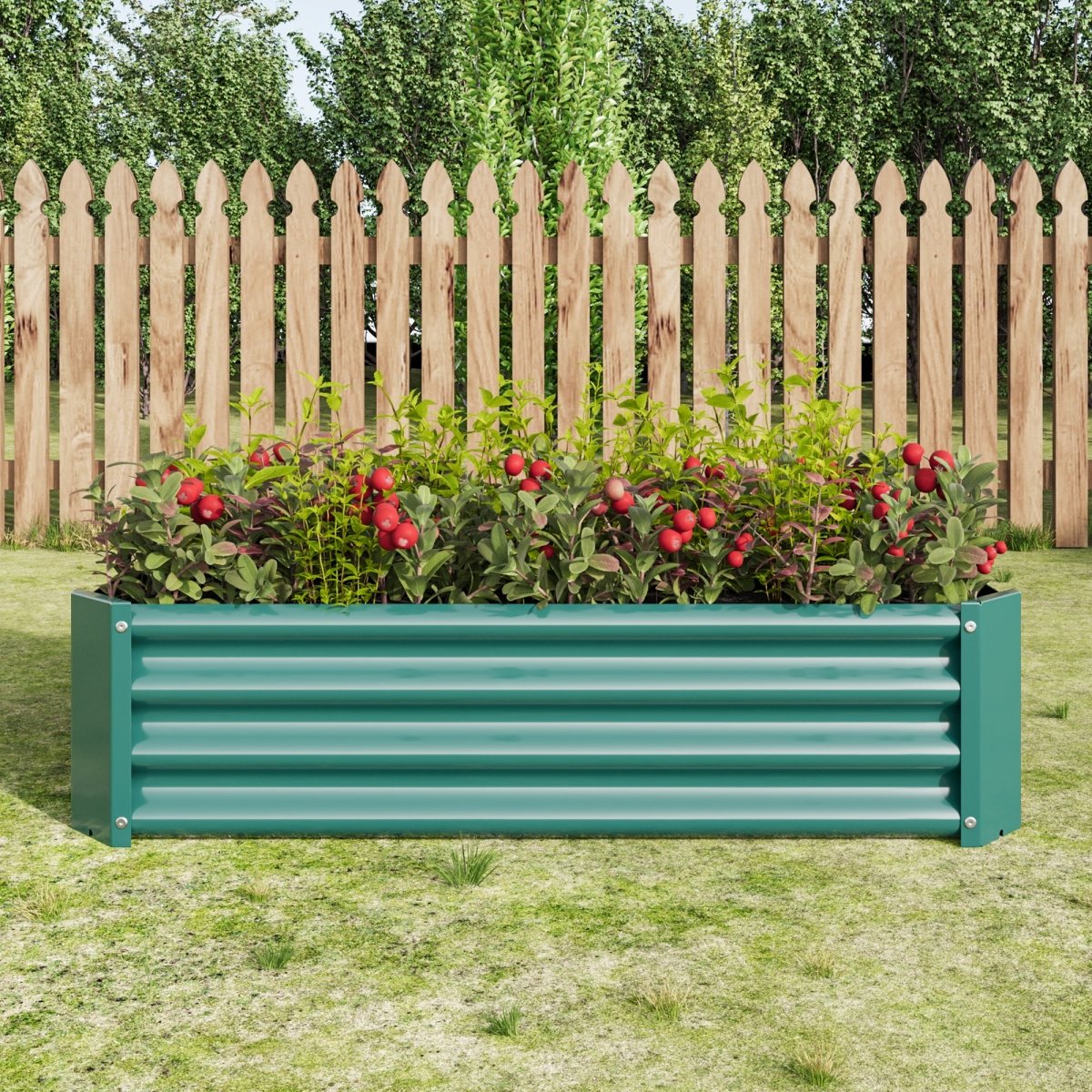 Raised Garden Bed Kit - Metal Raised Bed Garden Flower Planters, Vegetables Herb Black Green Silver - HomeDIYer