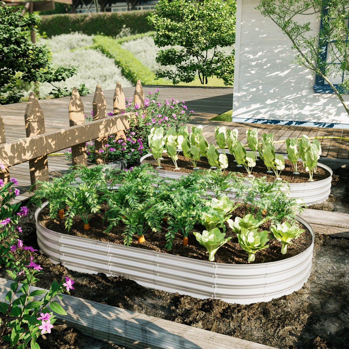 Raised Garden Bed Kit, Galvanized Planter Raised Garden Beds for Outdoor for Vegetables,Flowers &Herbs, Heavy Duty, Rust - Resistant, Easy Assembly - HomeDIYer