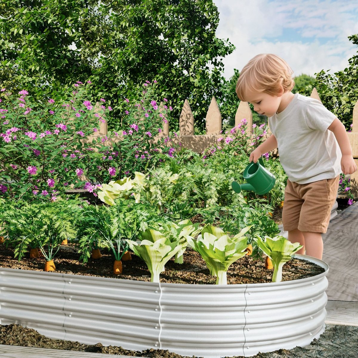 Raised Garden Bed Kit, Galvanized Planter Raised Garden Beds for Outdoor for Vegetables,Flowers &Herbs, Heavy Duty, Rust - Resistant, Easy Assembly - HomeDIYer