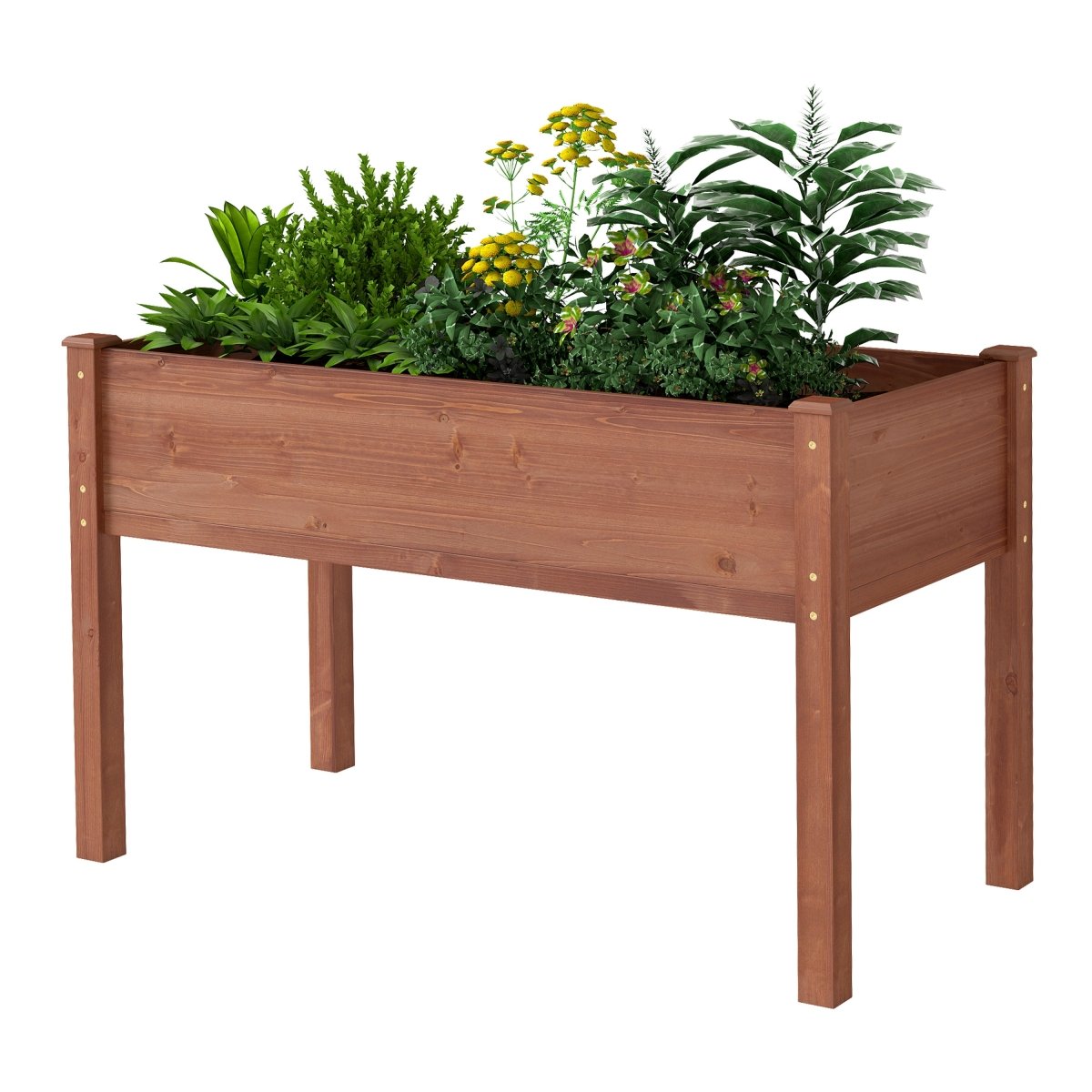 Raised Garden Bed with Legs, Elevated Wooden Planter Box for Outdoor Plants Flowers Fruits Vegetable Herb Growing - HomeDIYer