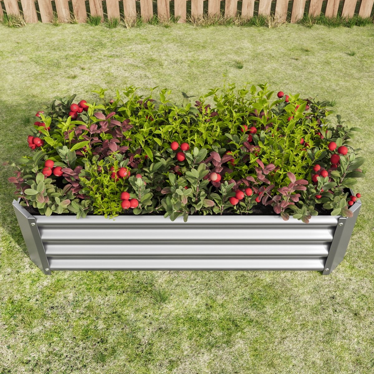 Raised Garden Bed Kit - Metal Raised Bed Garden Flower Planters, Vegetables Herb Black Green Silver - HomeDIYer