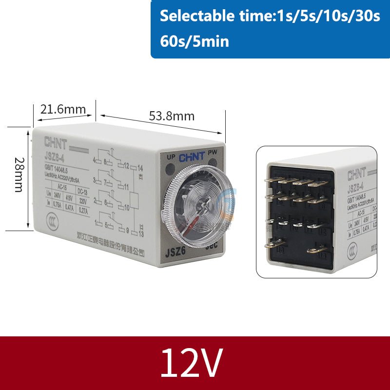 Relay DC 12V/24V, AC 220V Timer relay 1,5,10,30,60 second 5 minute JSZ6 - 2/ - 4 - HomeDIYer