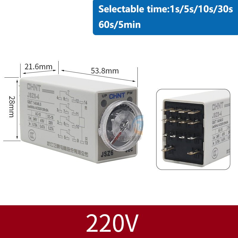 Relay DC 12V/24V, AC 220V Timer relay 1,5,10,30,60 second 5 minute JSZ6 - 2/ - 4 - HomeDIYer