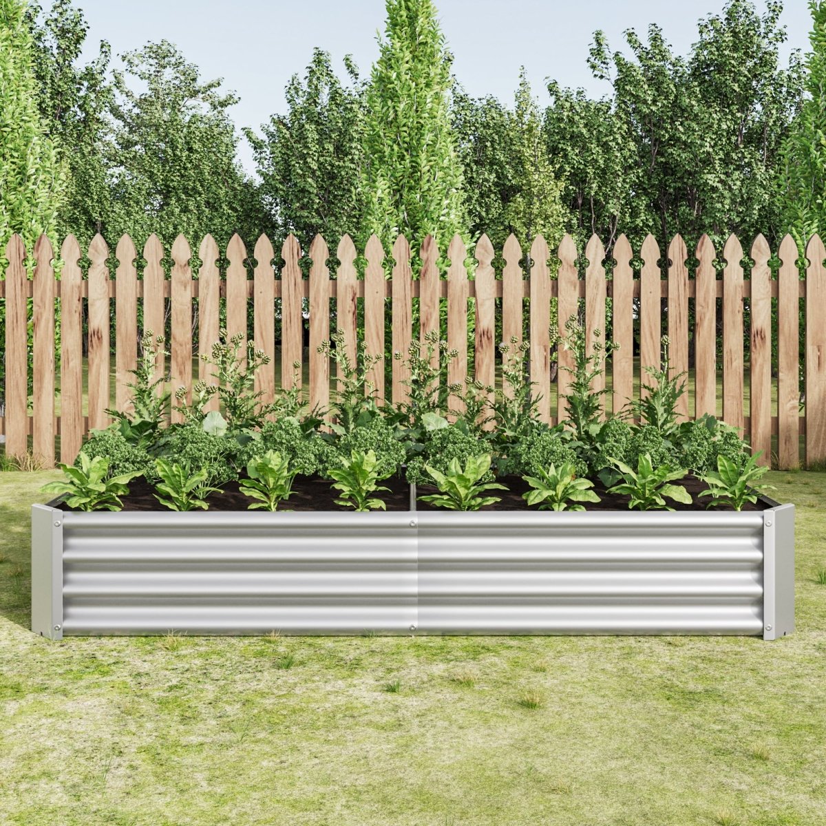 Raised Garden Bed Kit - Metal Raised Bed Garden Flower Planters, Vegetables Herb Black Green Silver - HomeDIYer