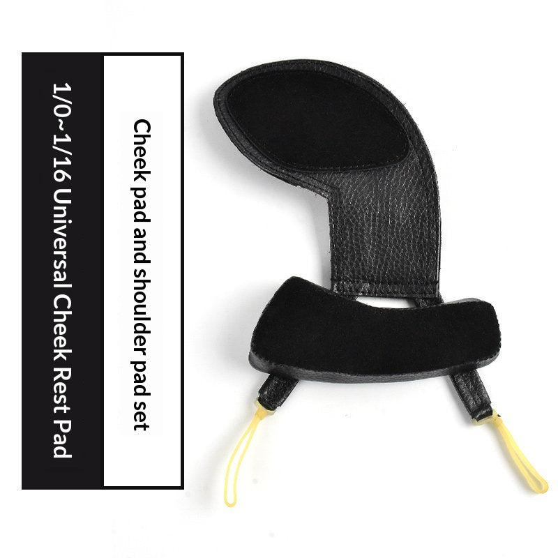 Deinmei Sheepskin Violin Shoulder Pad & Chin Rest Cushion – Breathable, Pressure‑Relieving (4/4 to 1/16, Brown/Black)