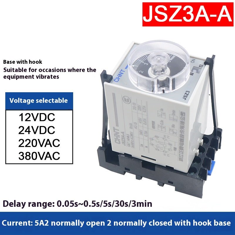 Time Relay JSZ3A Timer Power - on Delay 24VDC 220VAC 380VAC Delay Range 0.05s - 12h - HomeDIYer