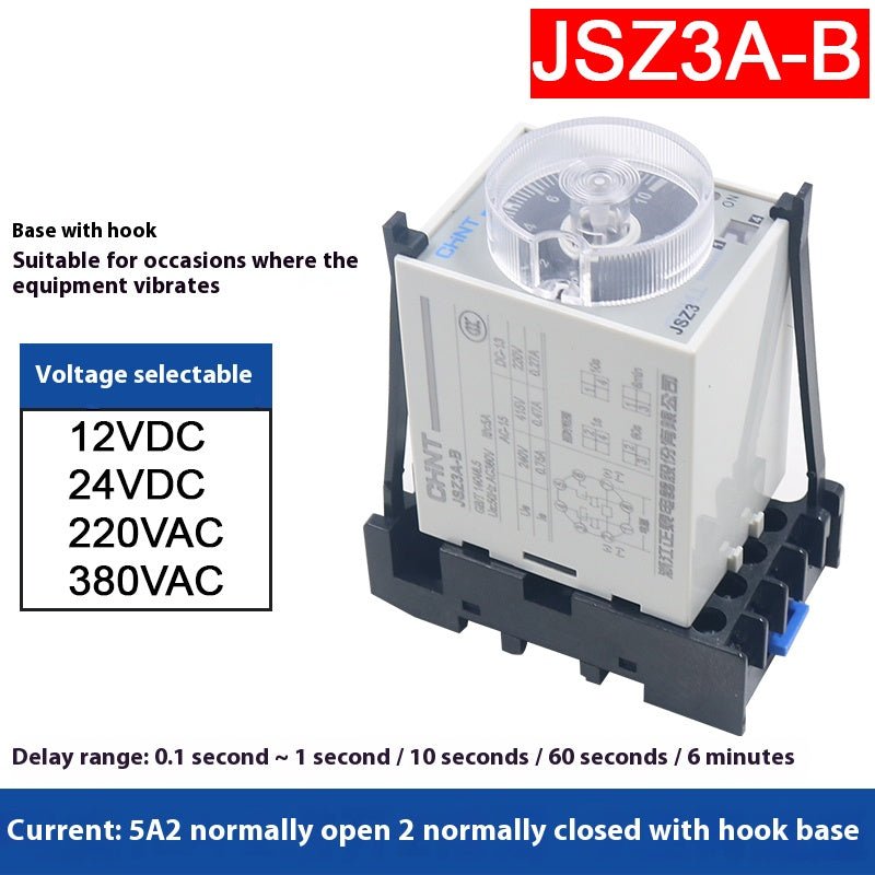 Time Relay JSZ3A Timer Power - on Delay 24VDC 220VAC 380VAC Delay Range 0.05s - 12h - HomeDIYer