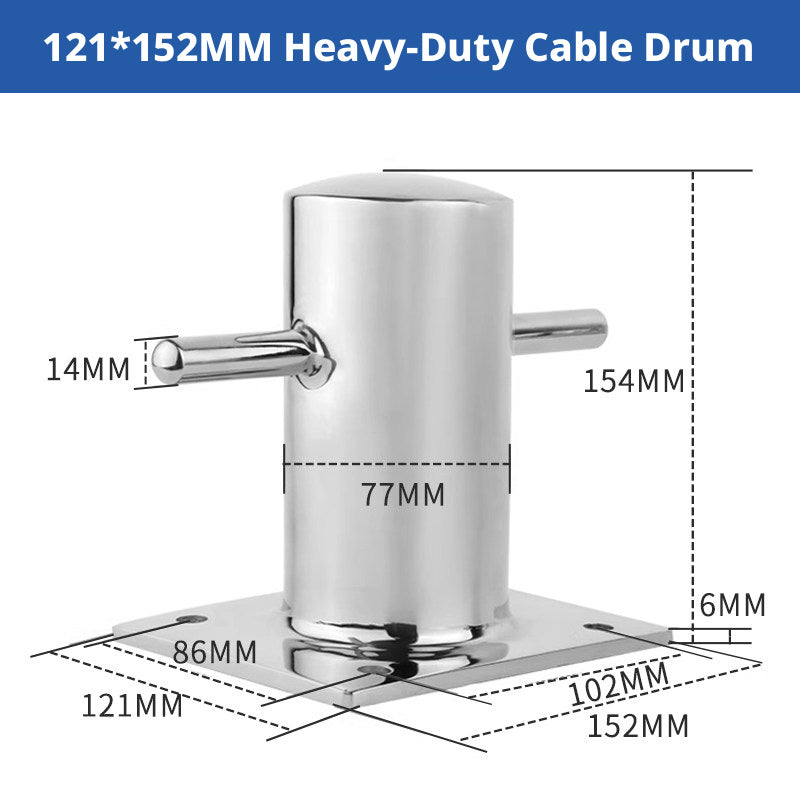 316 Stainless Steel Marine Bollard - Cross Cleat & Tube Pile for Boat Docking, Ship Mooring & Dock Hardware