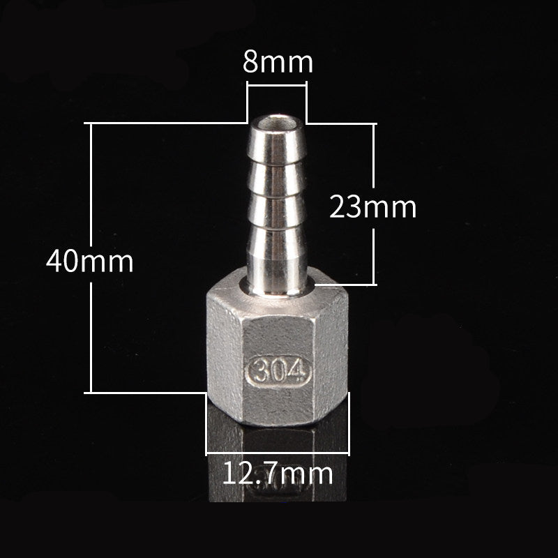 Stainless Steel Female BSPT to Hose Barb Connector — 1/4" 3/8" 1/2" 3/4" Tapered Thread