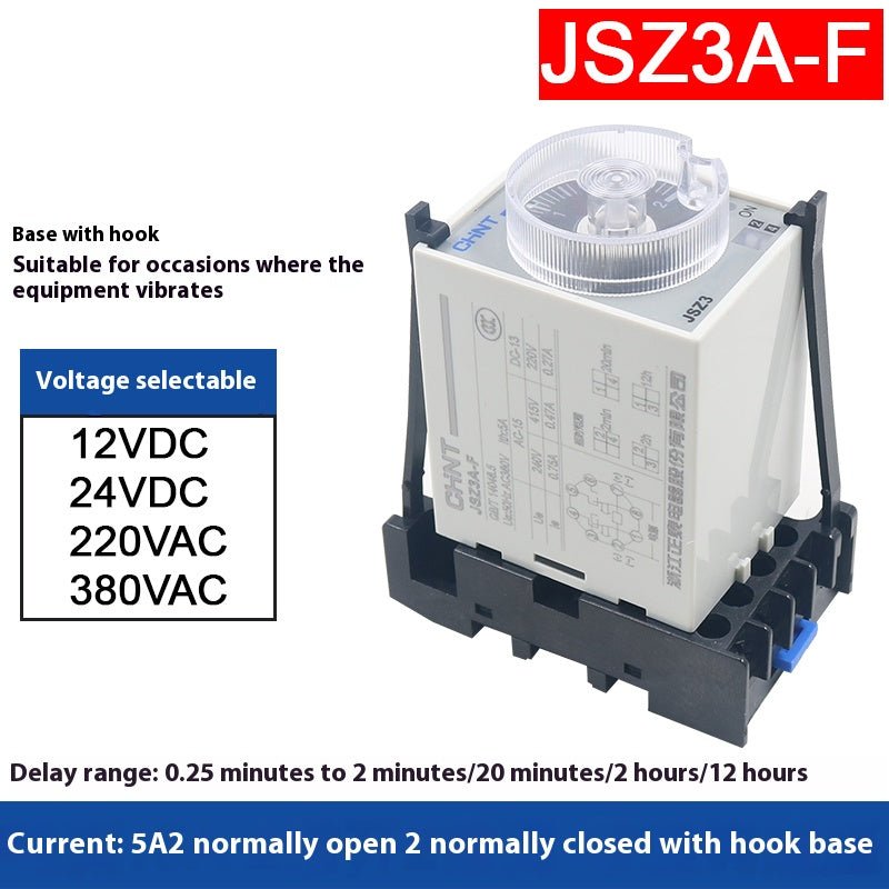 Time Relay JSZ3A Timer Power - on Delay 24VDC 220VAC 380VAC Delay Range 0.05s - 12h - HomeDIYer