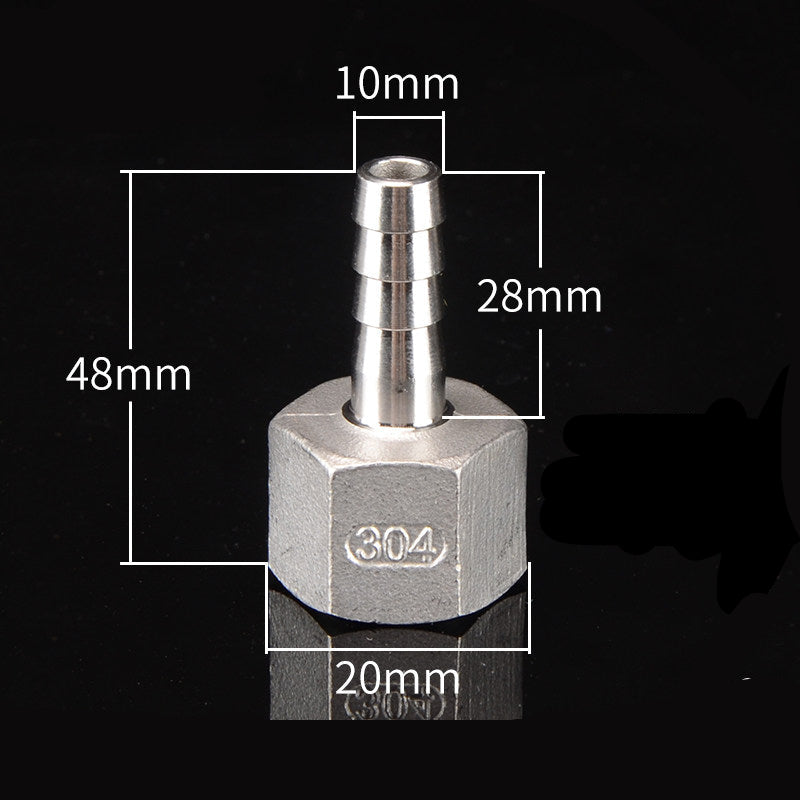 Stainless Steel Female BSPT to Hose Barb Connector — 1/4" 3/8" 1/2" 3/4" Tapered Thread