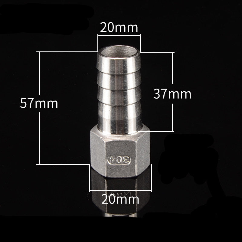 Stainless Steel Female BSPT to Hose Barb Connector — 1/4" 3/8" 1/2" 3/4" Tapered Thread