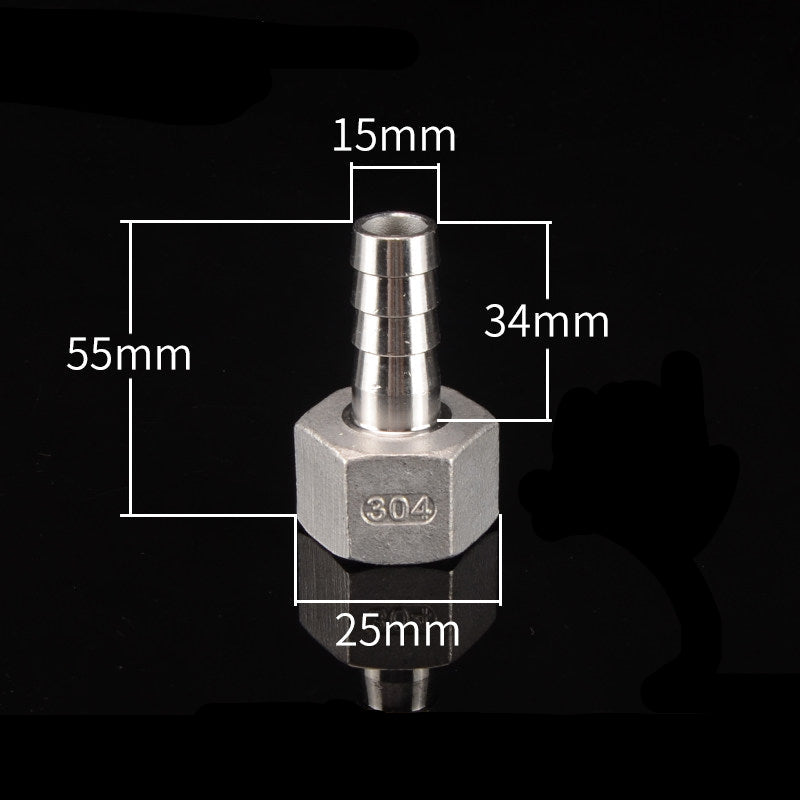 Stainless Steel Female BSPT to Hose Barb Connector — 1/4" 3/8" 1/2" 3/4" Tapered Thread