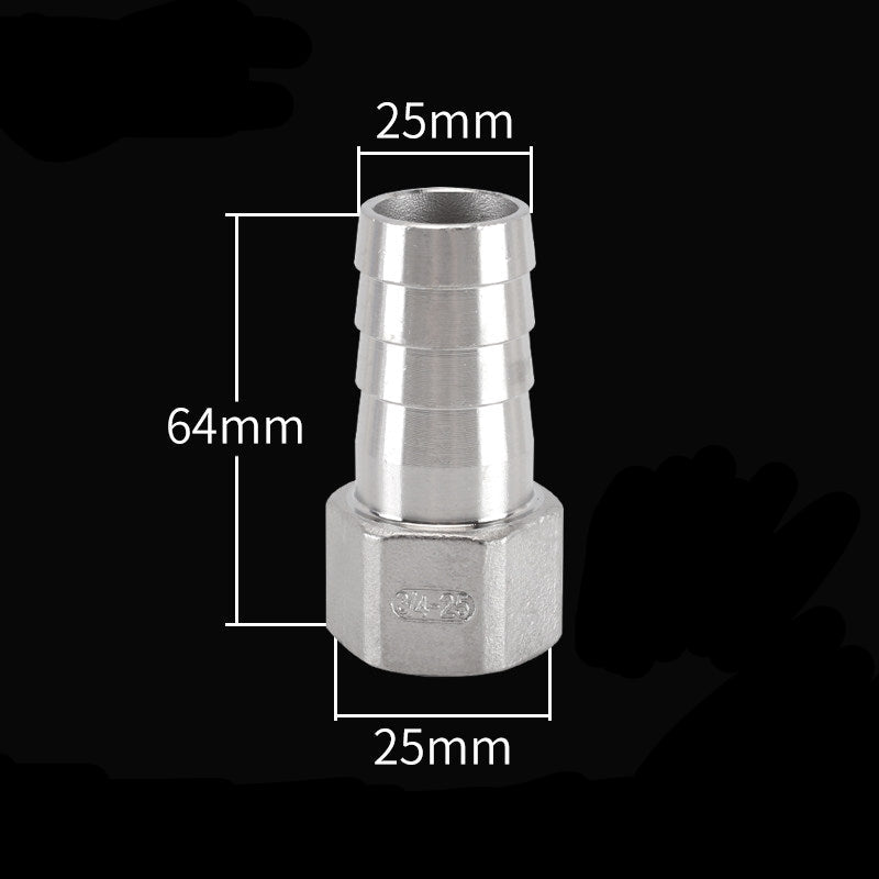 Stainless Steel Female BSPT to Hose Barb Connector — 1/4" 3/8" 1/2" 3/4" Tapered Thread