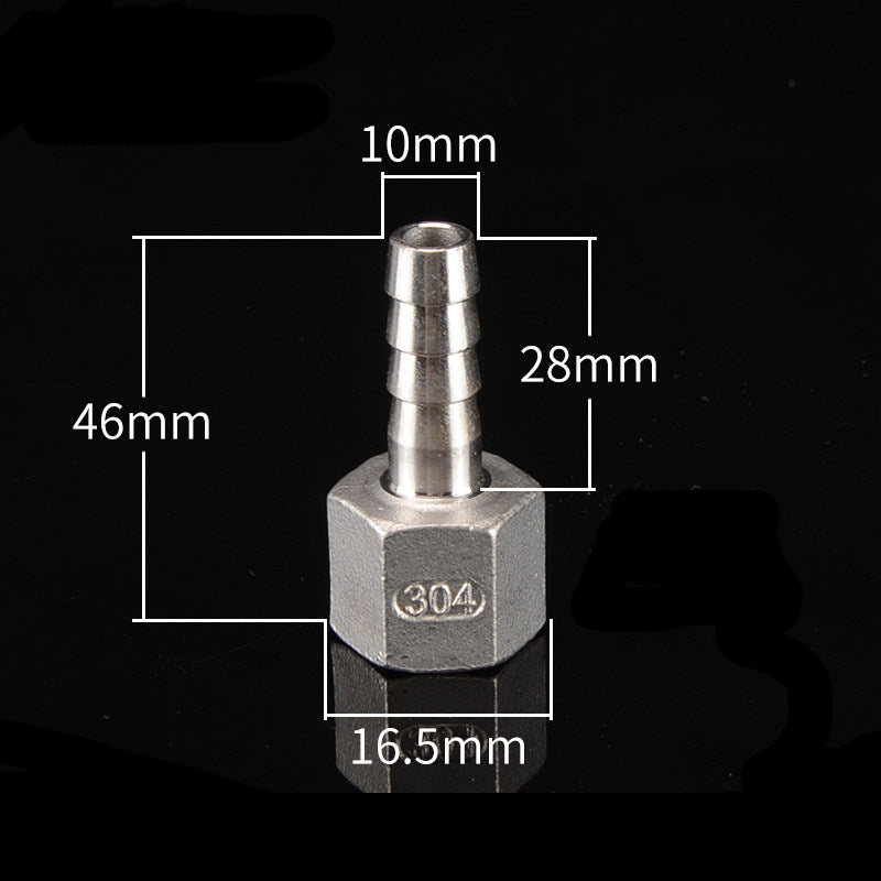 Stainless Steel Female BSPT to Hose Barb Connector — 1/4" 3/8" 1/2" 3/4" Tapered Thread