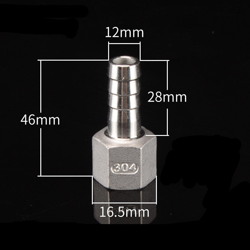 Stainless Steel Female BSPT to Hose Barb Connector — 1/4" 3/8" 1/2" 3/4" Tapered Thread