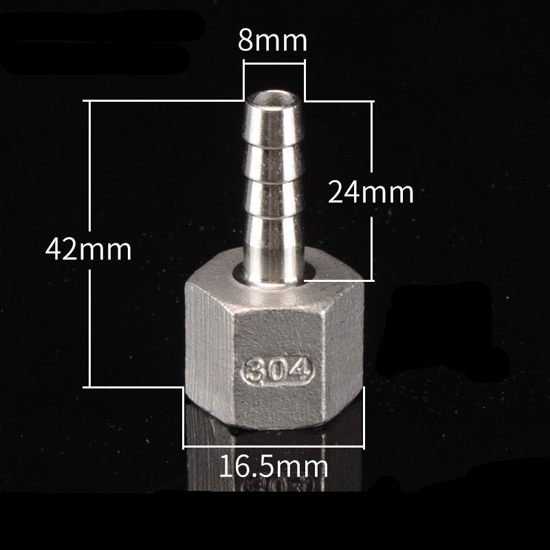 Stainless Steel Female BSPT to Hose Barb Connector — 1/4" 3/8" 1/2" 3/4" Tapered Thread