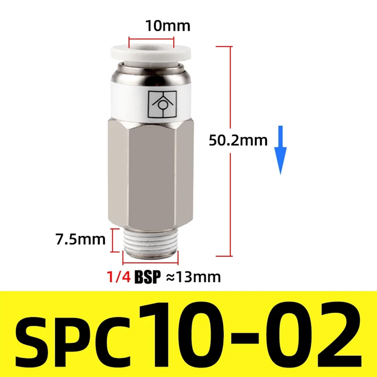 4 - 12mm Pneumatic Check Valve One Way Qucik Fitting Connector - Male Hex Stud - HomeDIYer