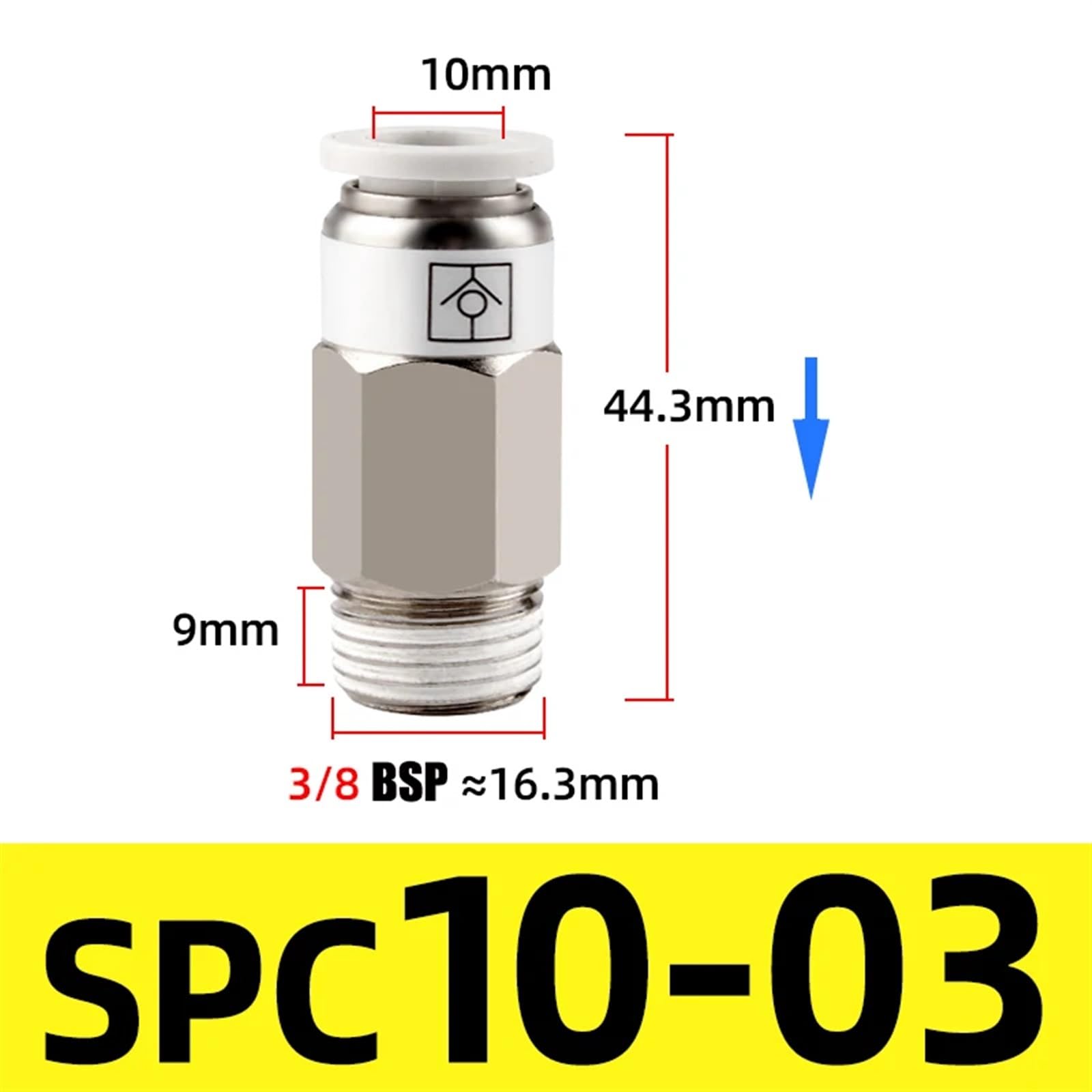 4 - 12mm Pneumatic Check Valve One Way Qucik Fitting Connector - Male Hex Stud - HomeDIYer