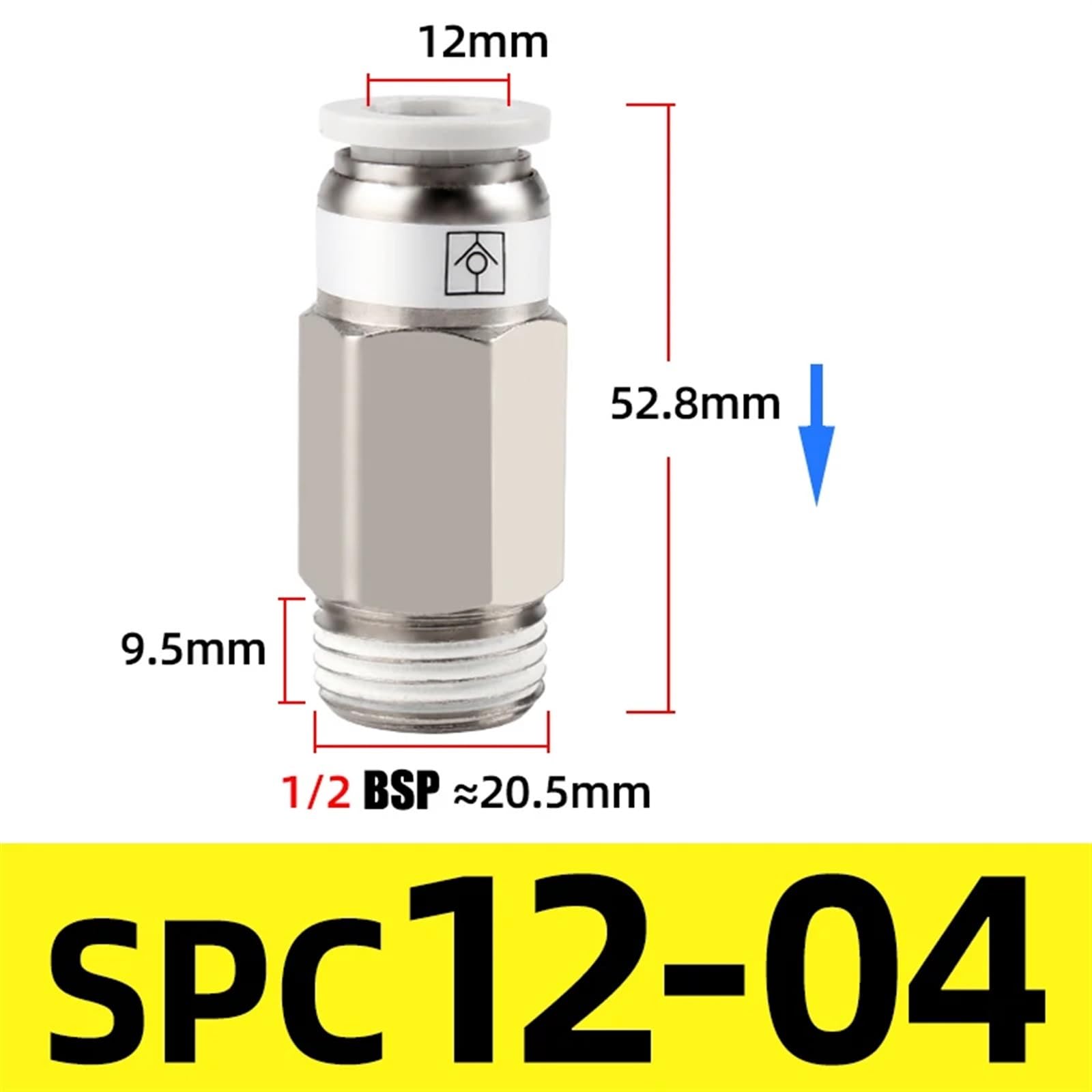 4 - 12mm Pneumatic Check Valve One Way Qucik Fitting Connector - Male Hex Stud - HomeDIYer
