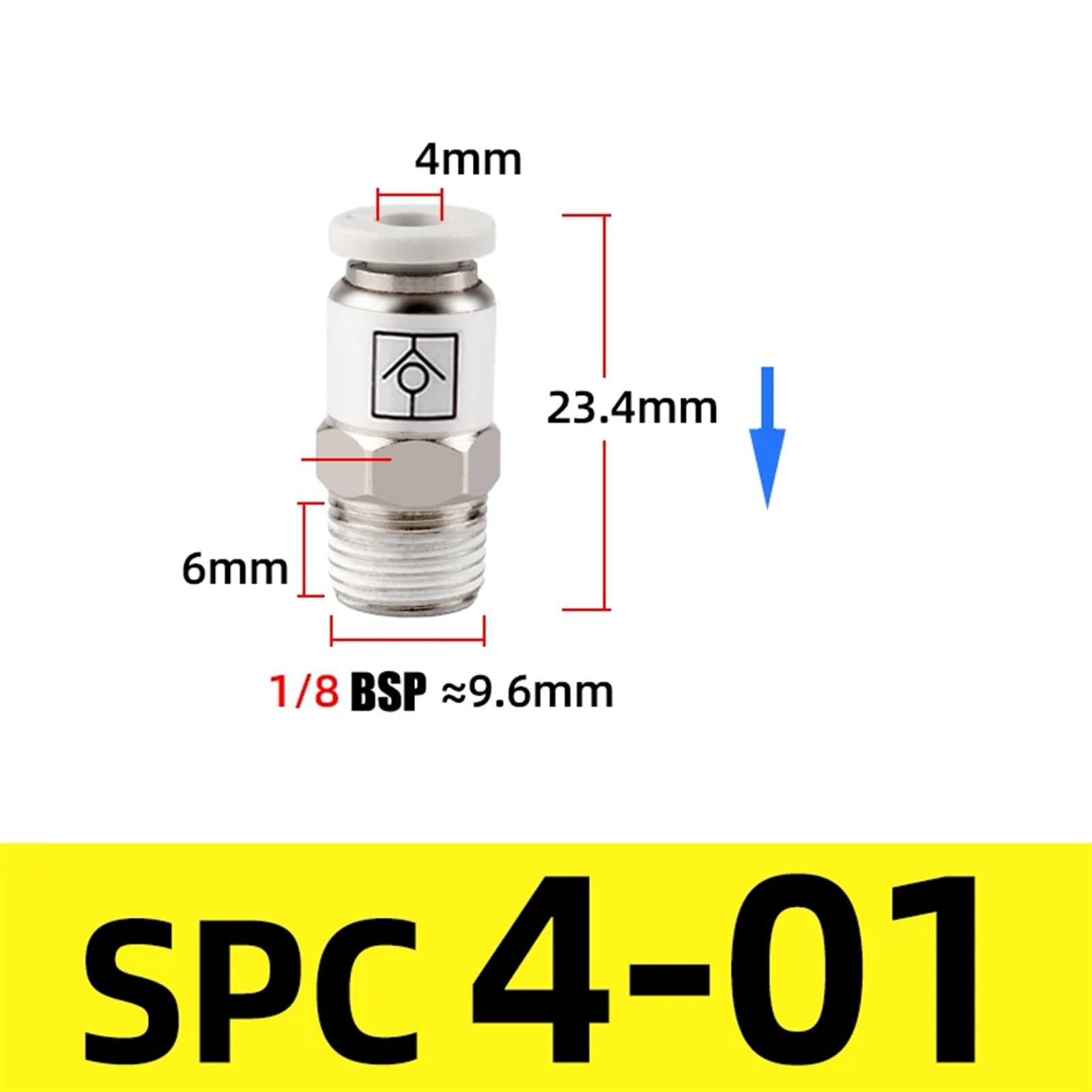 4 - 12mm Pneumatic Check Valve One Way Qucik Fitting Connector - Male Hex Stud - HomeDIYer