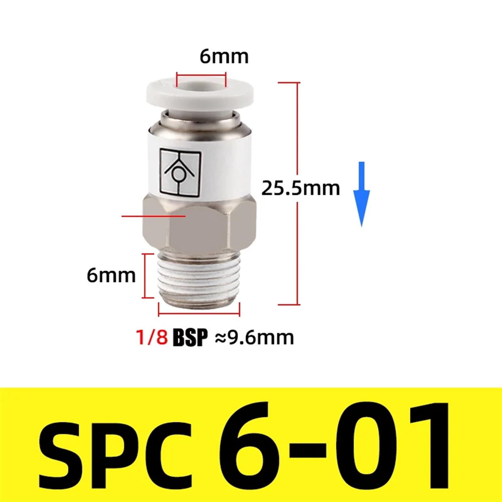 4 - 12mm Pneumatic Check Valve One Way Qucik Fitting Connector - Male Hex Stud - HomeDIYer