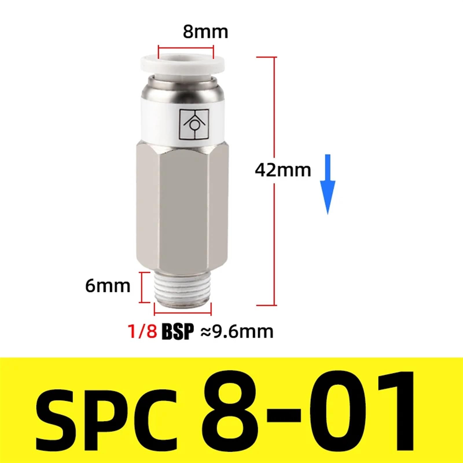 4 - 12mm Pneumatic Check Valve One Way Qucik Fitting Connector - Male Hex Stud - HomeDIYer