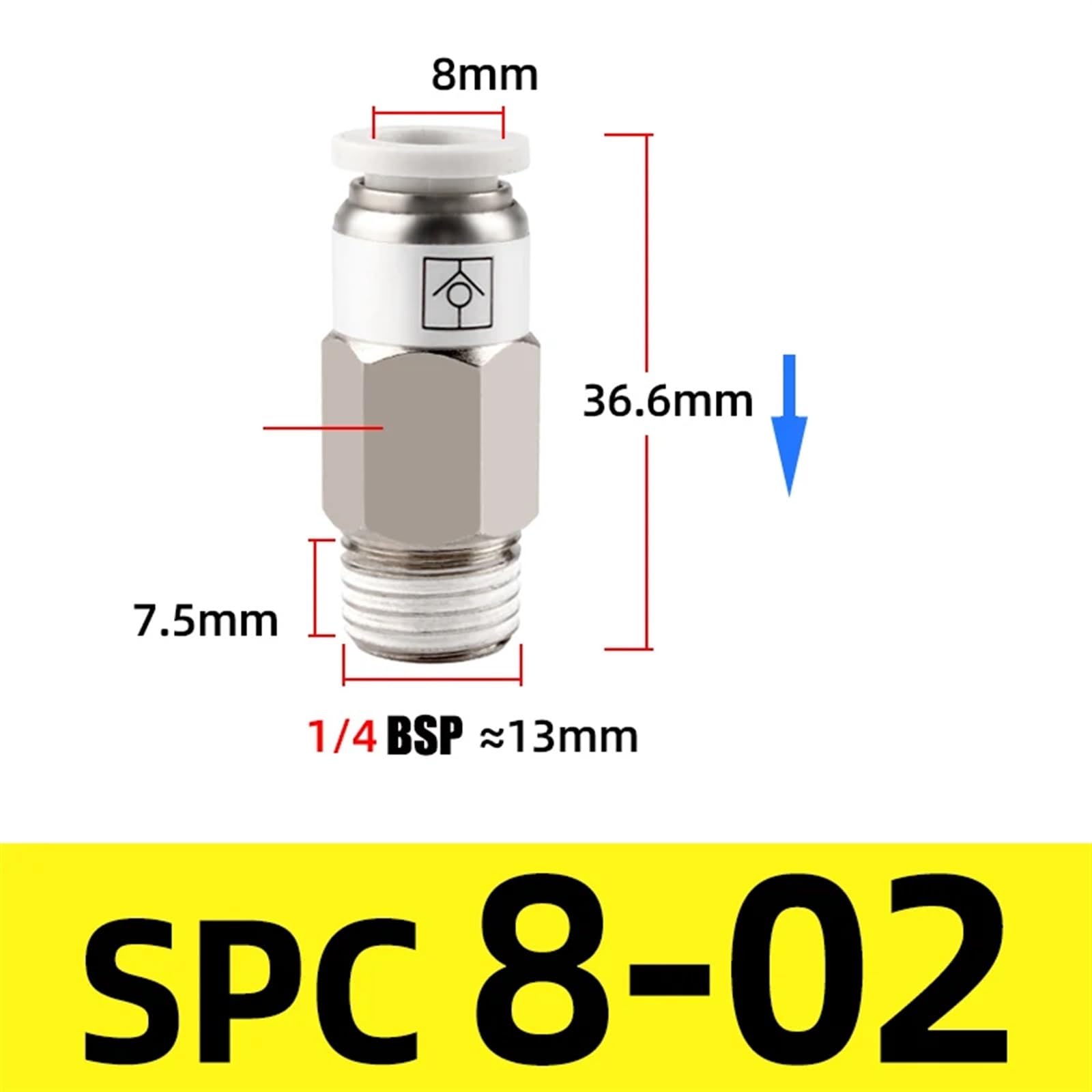 4 - 12mm Pneumatic Check Valve One Way Qucik Fitting Connector - Male Hex Stud - HomeDIYer