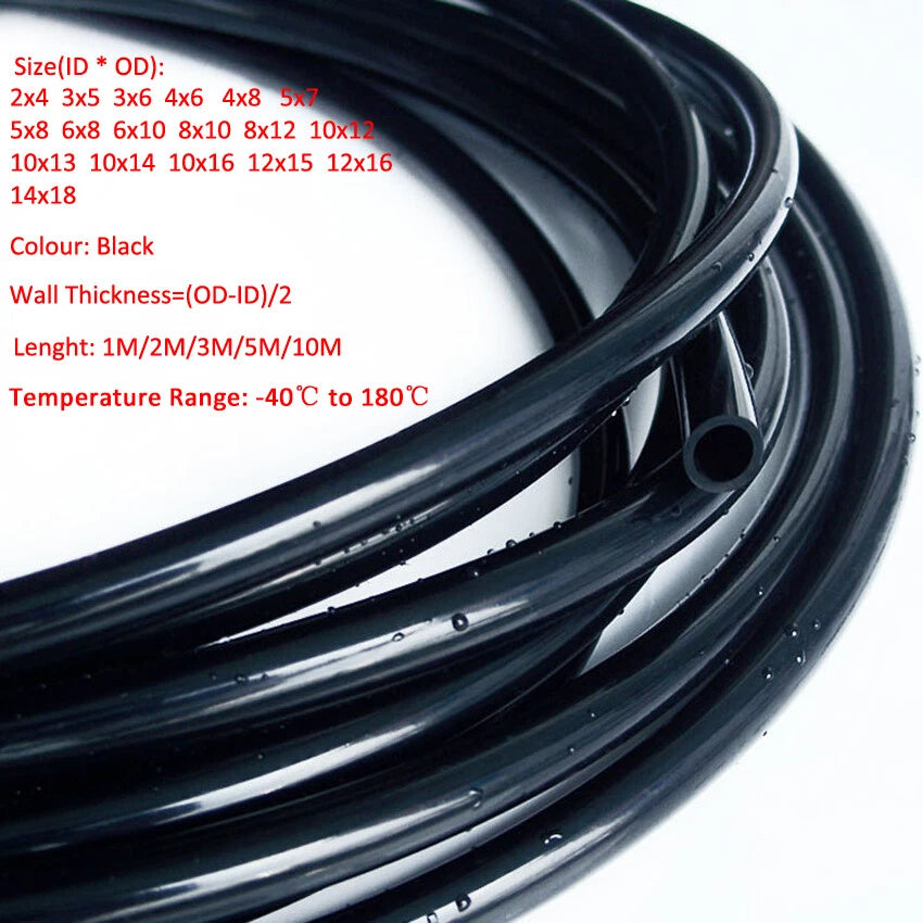 Silicone Rubber Hose Food Grade Tube Pipe Fish Car Aquariums Air - Black Multi