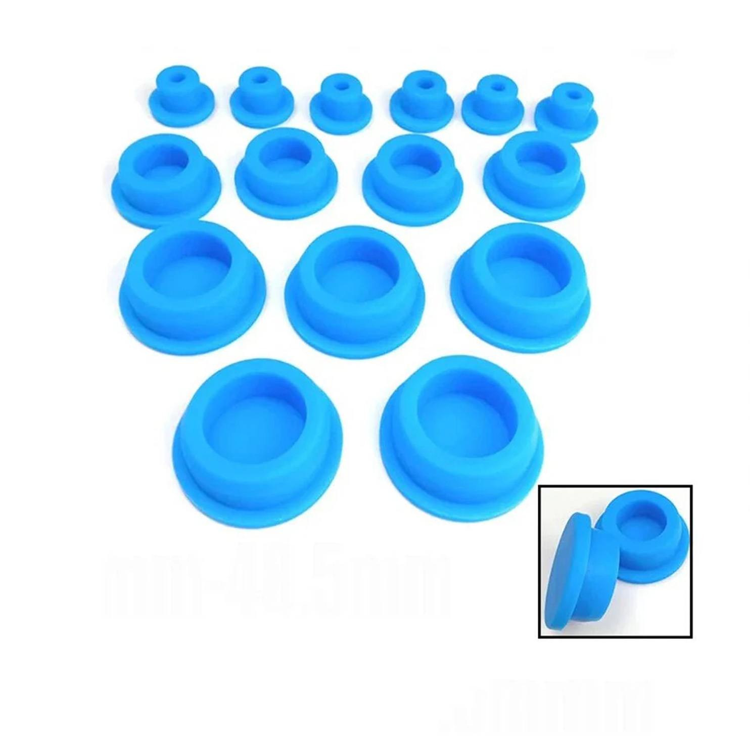 Silicone Rubber Round Hole Plugs Blanking End Cap Tube Pipe Insert Bung Blue