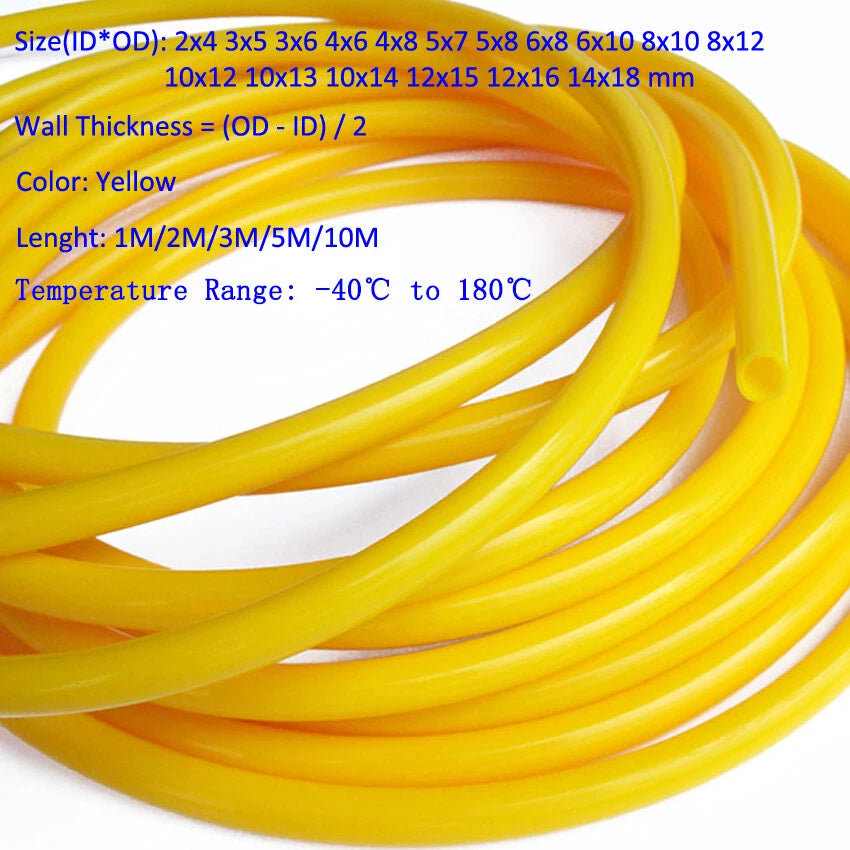 Silicone Rubber Vacuum Hose Food Grade Tube Pipe Fish Car Aquariums Air - Yellow