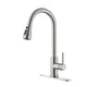 Single Handle Kitchen Sink Faucet with Pull Out Sprayer – Brushed Nickel, 3 Modes, 360° Swivel