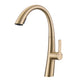 Single Handle Stainless Steel Pull Out Kitchen Faucet – Brushed Gold, High-Arc, Dual-Mode