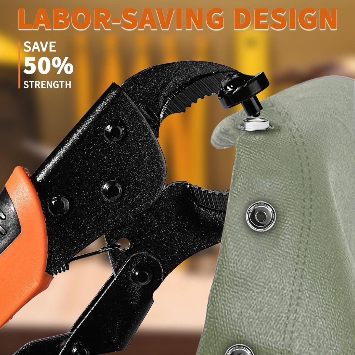 Snap Button Kit, Heavy Duty Snap Fastener Tool, Snaps Pliers for Metal Snaps Includes 80 Sets 15mm, Adjustable Snap Setter Tool for Fastening Repairing Boat Covers Canvas - HomeDIYer