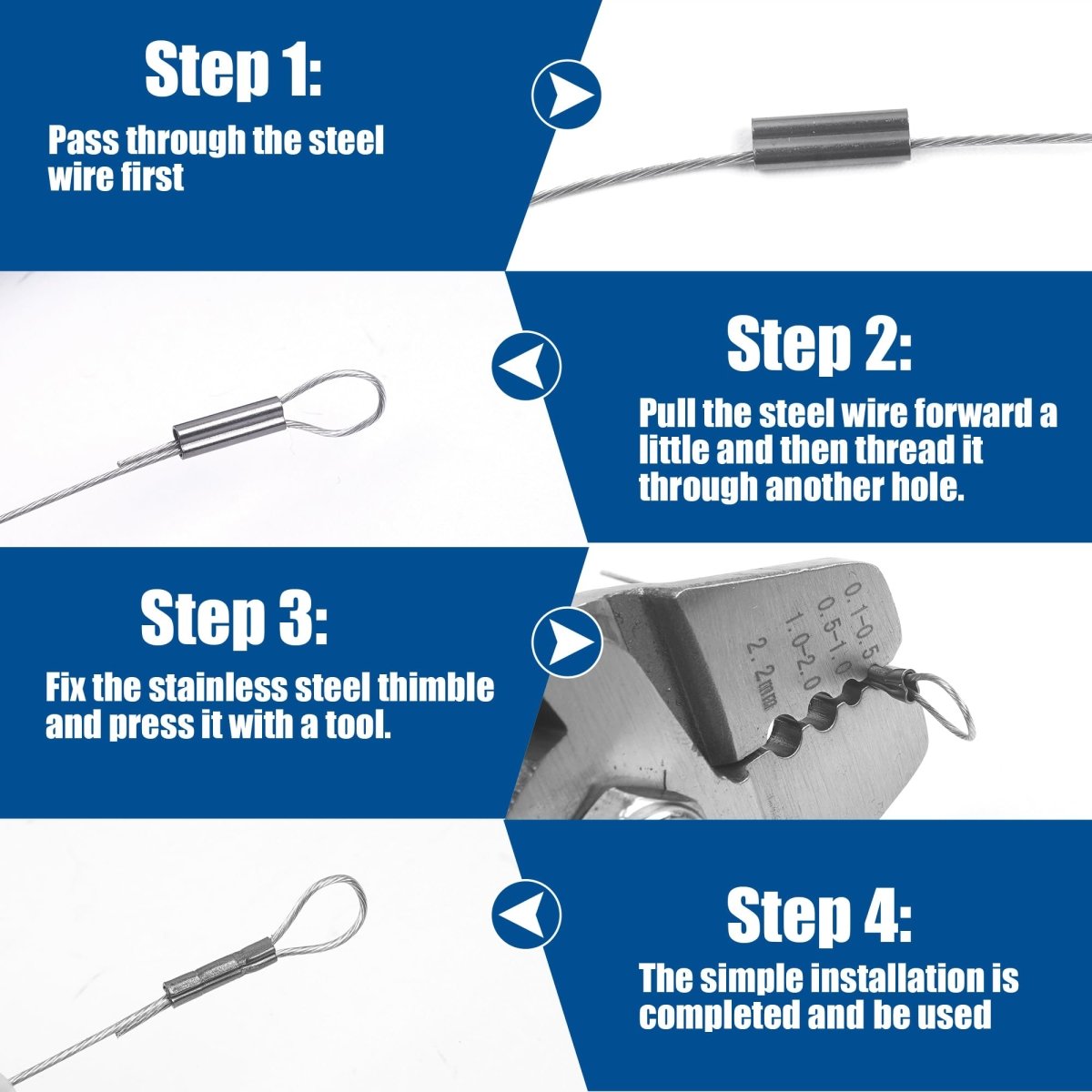 Wire Rope Crimping Swaging Tool Kit for Wire Cable Crimps Aluminum Double Barrel - HomeDIYer