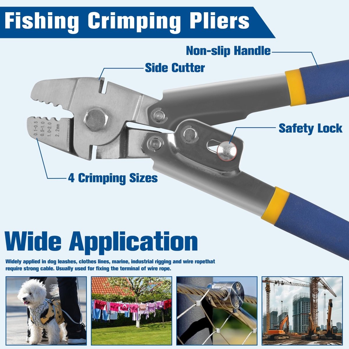 Wire Rope Crimping Swaging Tool Kit for Wire Cable Crimps Aluminum Double Barrel - HomeDIYer