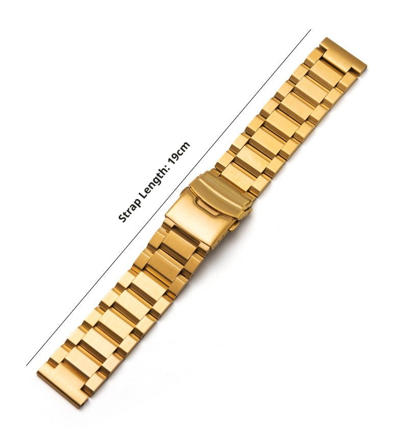 Stainless Steel Watch Band 18–25mm, 4 Colors, Side-Folding Clasp - HomeDIYer