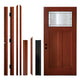 36 x 80 Fiberglass Entry Door | Right Inswing | Stain Red Craftsman