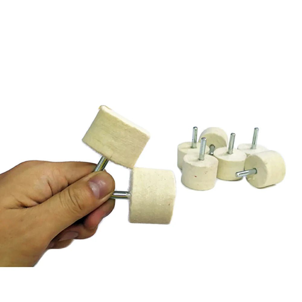 6mm 4" Shank 20 - 40mm Pad Wool Felt Polishing Buffing Wheel Grinding Head Metals Rotary Tools Wheels Tool Drill Electric Grinder - HomeDIYer