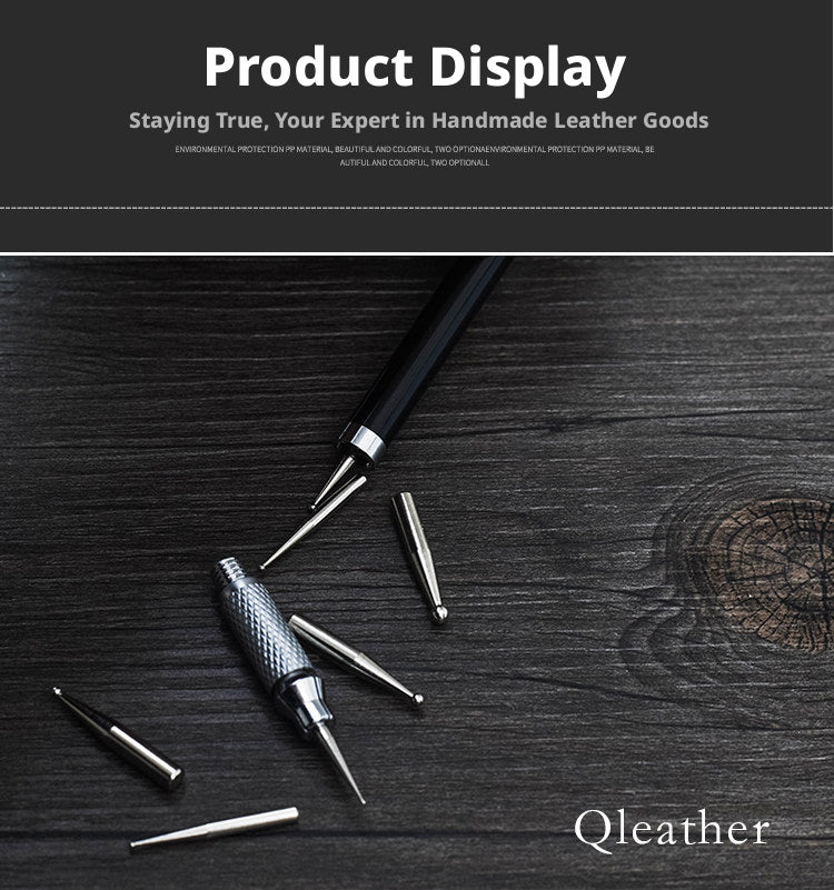 Leather Carving Pen – Double-Sided Tracing Tool with 8 Interchangeable Nibs (0.6-3mm)