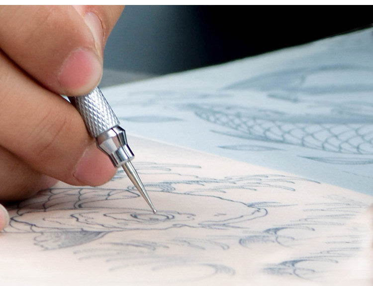 Leather Carving Pen – Double-Sided Tracing Tool with 8 Interchangeable Nibs (0.6-3mm)