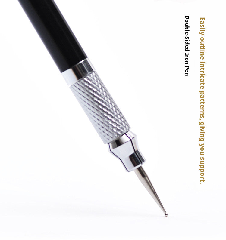 Leather Carving Pen – Double-Sided Tracing Tool with 8 Interchangeable Nibs (0.6-3mm)