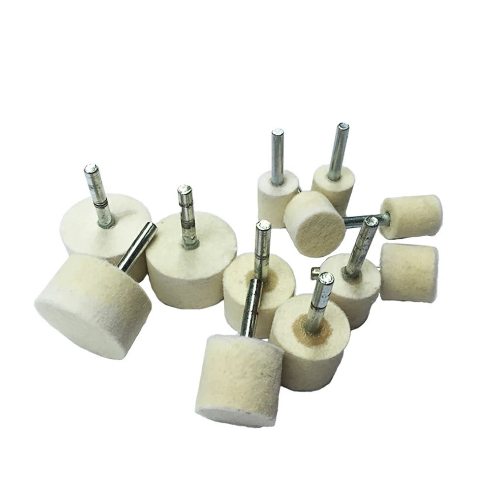 6mm 4" Shank 20 - 40mm Pad Wool Felt Polishing Buffing Wheel Grinding Head Metals Rotary Tools Wheels Tool Drill Electric Grinder - HomeDIYer